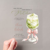 Perfekte Matcha-Brautparty Acryleinladungen (Insitu (Handheld))