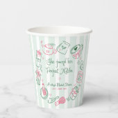 Perfekte Matcha Rosa und Grüne Hochzeitsdusche Pap Pappbecher (Rückseite)