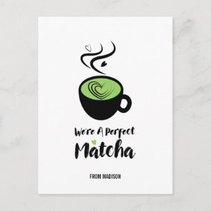 Perfekte Matcha Valentine Liebe Postkarte