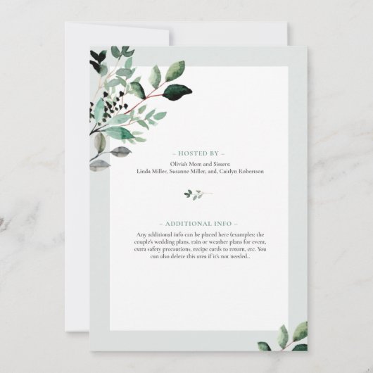 Perfekte Paare Dusche Einladung - Grüne (Rückseite)