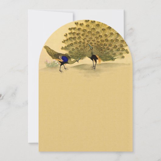 Perfekte Paare Pfauengelbe Eleganz Einladung (Rückseite)