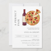 Perfekte Pair Pizza Weinstube Dusche Einladung (Vorderseite)