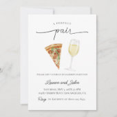 Perfekte Pair Wine Pizza Engagement Party Dusche Einladung (Vorderseite)