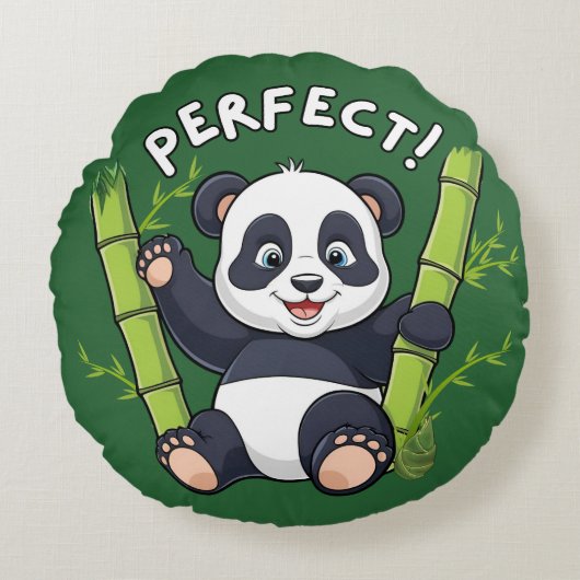 Perfekte! , Panda Rundes Kissen (Vorderseite)