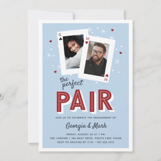 Perfekte Partner für Casino Theme Engagement Party Einladung (Vorderseite)