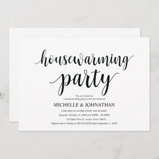 Perfekte Party Einladung (Vorne/Hinten)