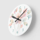 Perfekte Pastell-Blumen Runde Wanduhr (Winkel)