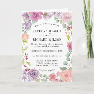 Perfekte Pastellfarben Stilflorale Hochzeit Einlad Einladung