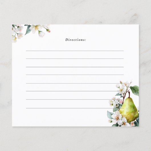 Perfekte Pear Brautparty Rezept Card (Rückseite)