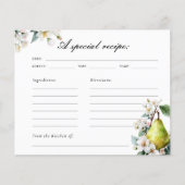 Perfekte Pear Brautparty Rezept Card (Vorderseite)