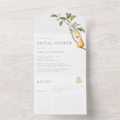 Perfekte Pear Brautparty Rezept-Karte abreißen All In One Einladung (Innen Boden)