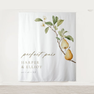 Perfekte Pear Couples Dusche Foto Hintergrund Wandteppich