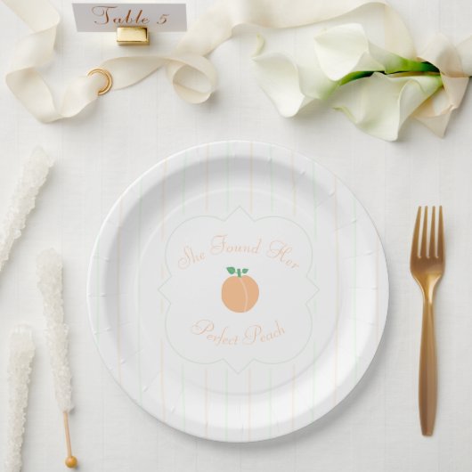 Perfekte Pfirsich-Brautparty Pappteller (Hochzeit)