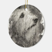 Perfekte Pose des irischen Wolfhound Keramikornament (Links)