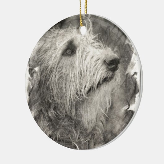 Perfekte Pose des irischen Wolfhound Keramikornament (Links)