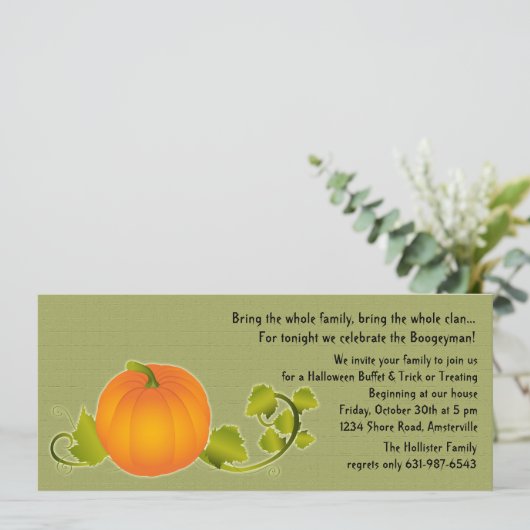 Perfekte Pumpkin-Einladung Einladung (Stehend Vorderseite)