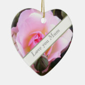 Perfekte rosa englische Rose Keramik Ornament (Rechts)