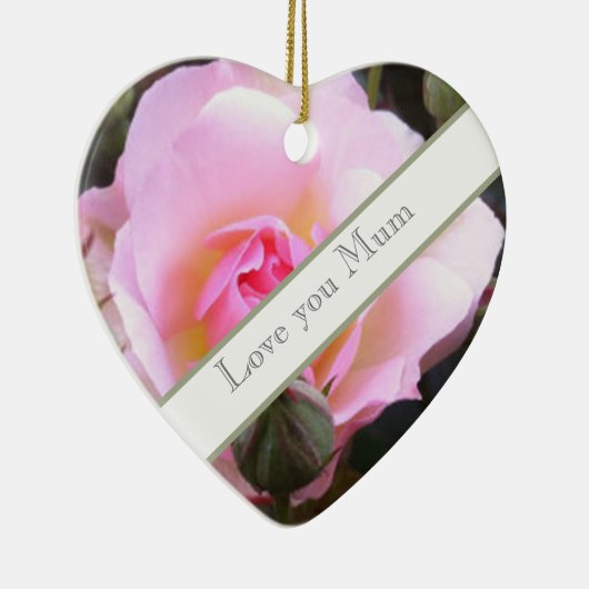 Perfekte rosa englische Rose Keramik Ornament (Rechts)