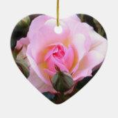 Perfekte rosa englische Rose Keramik Ornament (Hinten)