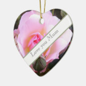 Perfekte rosa englische Rose Keramik Ornament (Links)