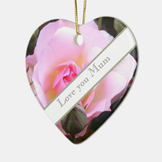 Perfekte rosa englische Rose Keramik Ornament (Links)