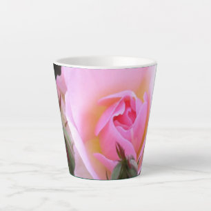Perfekte rosa englische Rose Milchtasse
