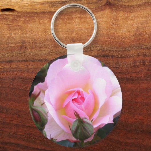 Perfekte rosa englische Rose Schlüsselanhänger (Rückseite)