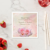 Perfekte rosa Rosen Hochzeit  Serviette (Beispiel)