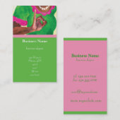 Perfekte rosa und grüne Damenkarten Visitenkarte (Vorne/Hinten)