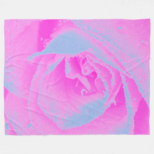 Perfekte Rose für Hot Pink und Light Blue Fleecedecke (Vorderseite (Horizontal))