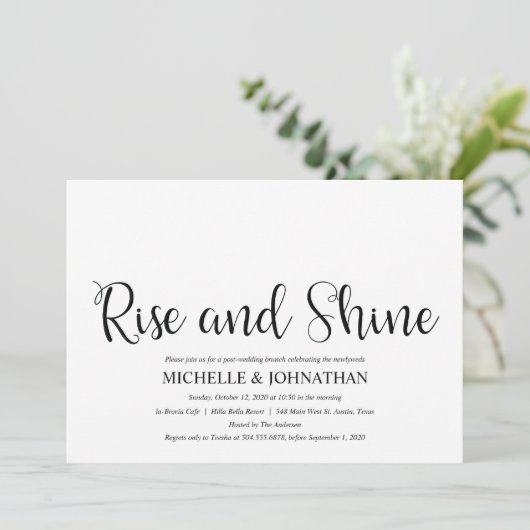 Perfekte Rustikale Post Wedding Brunch Einladungen (Stehend Vorderseite)