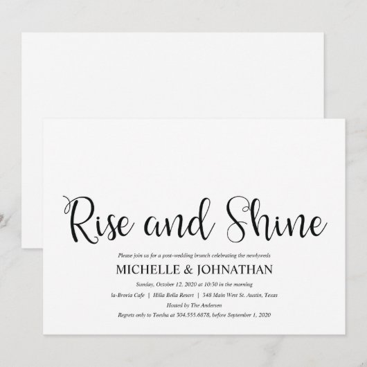 Perfekte Rustikale Post Wedding Brunch Einladungen (Vorne/Hinten)