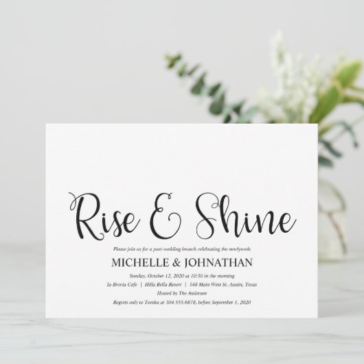 Perfekte Rustikale Post Wedding Brunch Einladungen (Stehend Vorderseite)