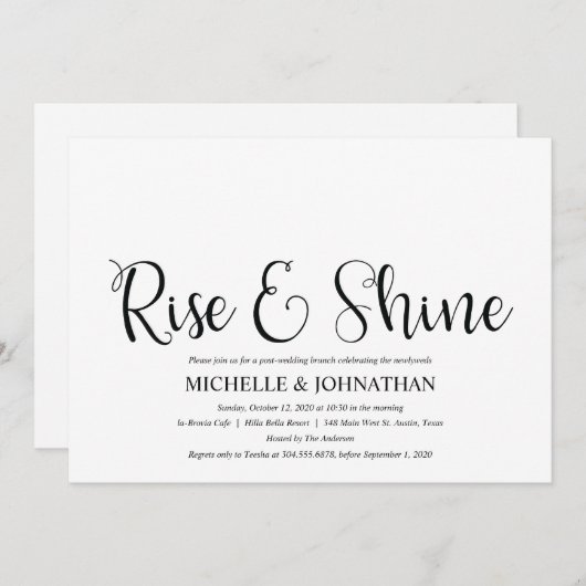 Perfekte Rustikale Post Wedding Brunch Einladungen (Vorne/Hinten)