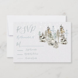 Perfekte Snow Forest-Hochzeitungs-RSVP-Antwortkart RSVP Karte