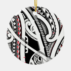 Perfekte Stammes- polynesische/Maori- Keramik Ornament
