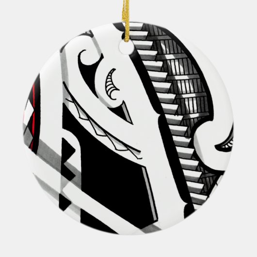 Perfekte Stammes- polynesische/Maori- Keramik Ornament (Hinten)