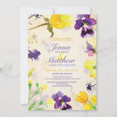 Perfekte Stiefmütterchen zum Hochzeitsfeiern Einladung (Vorderseite)