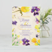 Perfekte Stiefmütterchen zum Hochzeitsfeiern Einladung (Stehend Vorderseite)