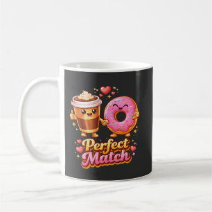 Perfekte Übereinstimmung Kaffee und Donut Süße Leb Kaffeetasse