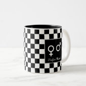 Perfekte Übereinstimmung mit Schwarz & Weiß Schach Zweifarbige Tasse (VorderseiteRechts)