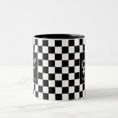 Perfekte Übereinstimmung mit Schwarz & Weiß Schach Zweifarbige Tasse (Mittel)