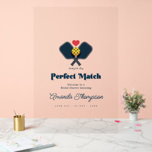 Perfekte Übereinstimmung Preppy Pickleball Hochzei Acrylschild
