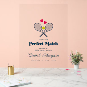 Perfekte Übereinstimmung Preppy-Tennis-Hochzeitsdu Acrylschild