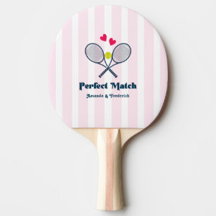 Perfekte Übereinstimmung Preppy-Tennis-Hochzeitsdu Tischtennis Schläger