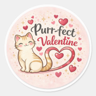 Perfekte Valentinskatze Aufkleber – Süßer Herzschw