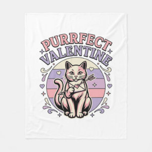 Perfekte Valentinskatze Valentinsliebe Vintage Vec Fleecedecke