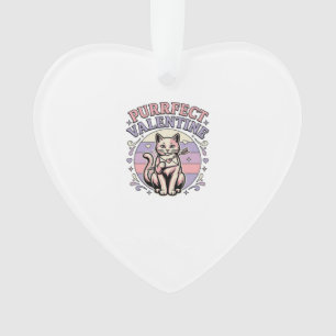 Perfekte Valentinskatze Valentinstag Liebe Vintage Ornament