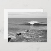 Perfekte Wave California Küste Schwarz & Weiß Postkarte (Vorne/Hinten)