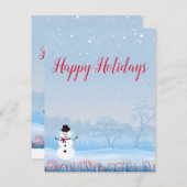 Perfekte Weihnachts-Snowman-Weihnachtskarte Feiertagskarte (Vorne/Hinten)